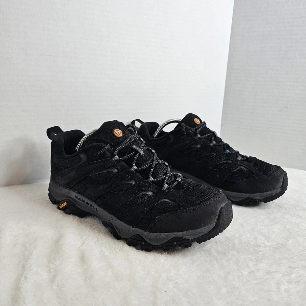 Merrell Moab 3 Black Night Leather Mesh Trail Hiking J035875 Men's Size 9 Wide